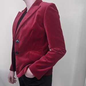 VIntage Red Velvet Two Button Suit Jacket Blazer